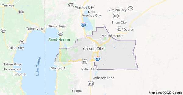 This image shows the map of Carson City.