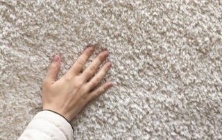 This image shows a hand on a carpet.